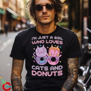 Just A Girl Who Loves Cats and Donuts T Shirt