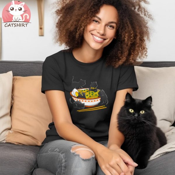 Kawaii Anime Cat Japanese Ramen T Shirt