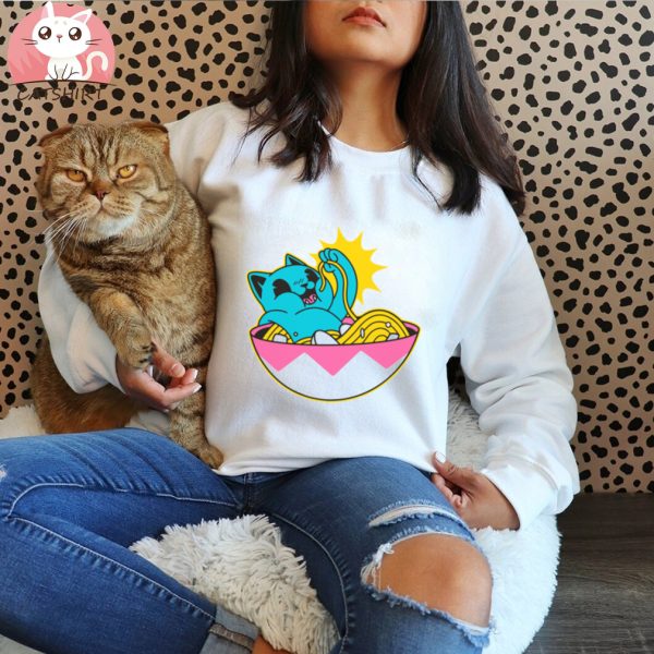 Kawaii Anime Eating Cats Shirt