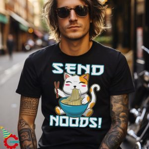 Kawaii Anime Send Noods Ramen Noodle Cat Shirt