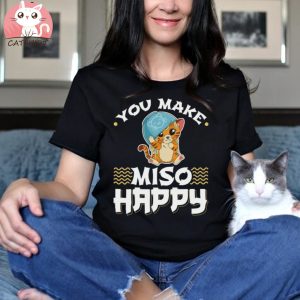 Kawaii Cat Design Ramen Noodles Cute Anime Cat T Shirt