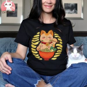 Kawaii Cat Japanese Ramen noodles T Shirt