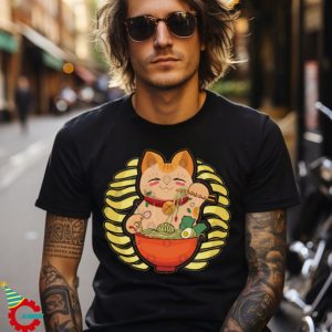 Kawaii Cat Japanese Ramen noodles T Shirt