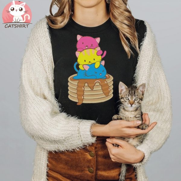 Kawaii Cat Pile Pansexual Pride T Shirt