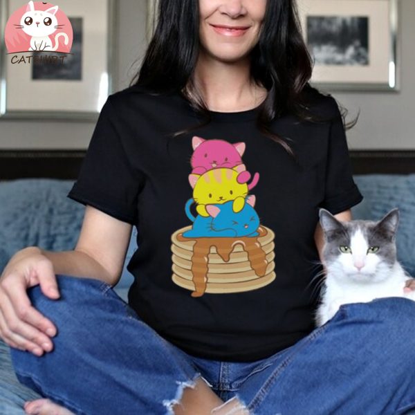 Kawaii Cat Pile Pansexual Pride T Shirt