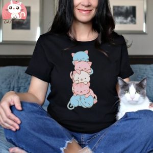 Kawaii Cat Pile Transgender Pride T Shirt