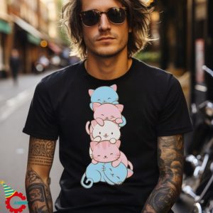 Kawaii Cat Pile Transgender Pride T Shirt