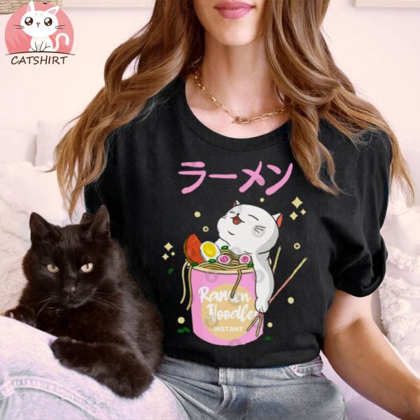 Kawaii Cat Ramen T Shirts