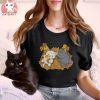 Kawaii Cats and Autumn Leaves Cottagecore Fall Shirt