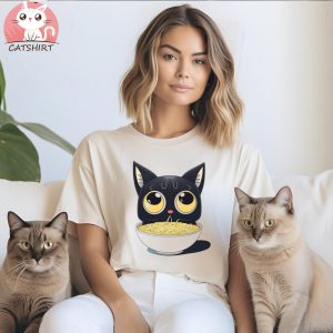 Kawaii Cute Anime Cat Otaku Japanese Ramen Noodles Cat Lover T Shirt