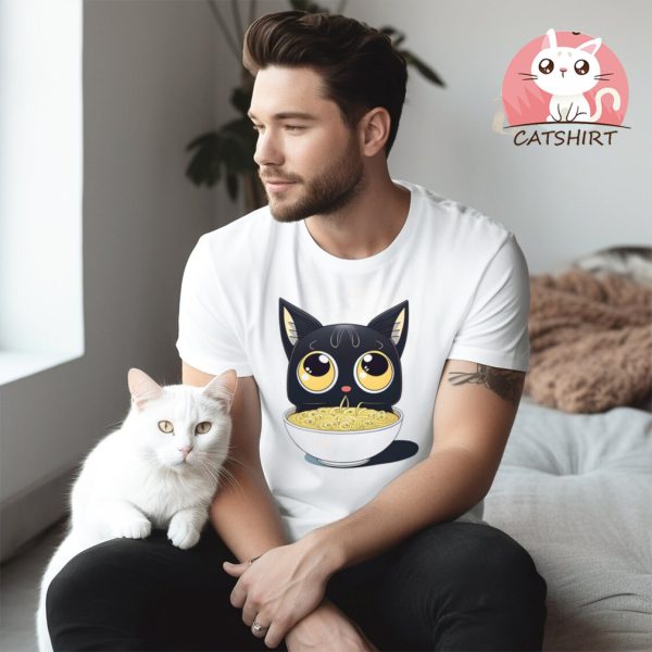 Kawaii Cute Anime Cat Otaku Japanese Ramen Noodles Cat Lover T Shirt