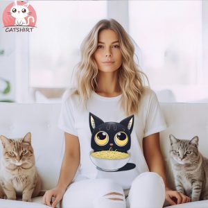 Kawaii Cute Anime Cat Otaku Japanese Ramen Noodles Cat Lover T Shirt