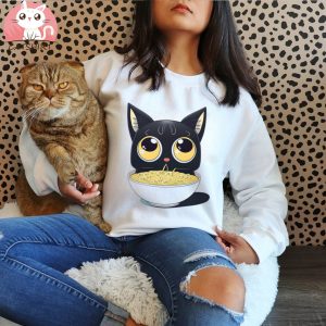 Kawaii Cute Anime Cat Otaku Japanese Ramen Noodles Cat Lover T Shirt