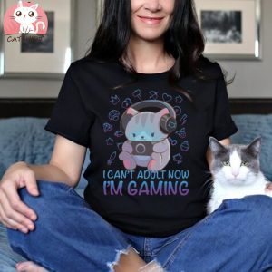 Kawaii Gaming Cat Funny Video Game T shirt for Gamers