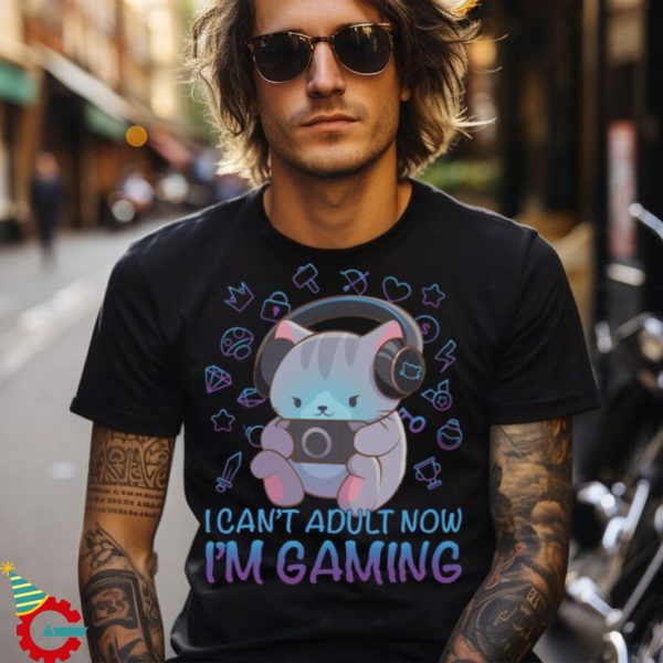 Kawaii Gaming Cat Funny Video Game T shirt for Gamers