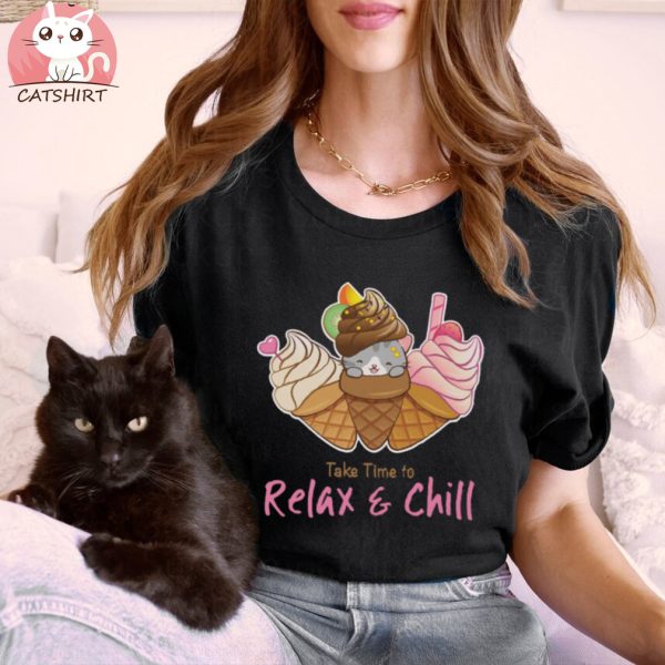 Kawaii Ice Cream Cat T Shirt