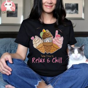 Kawaii Ice Cream Cat T Shirt