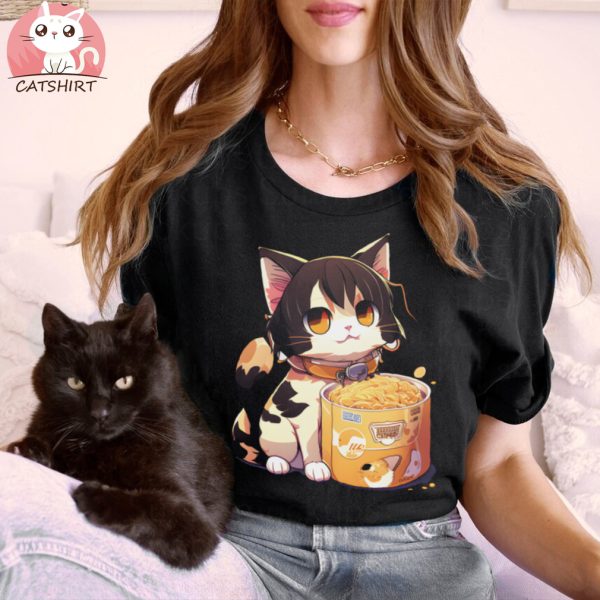 Kawaii Neko Cute Ramen Cat Japanese Noodle Anime Lover T Shirt