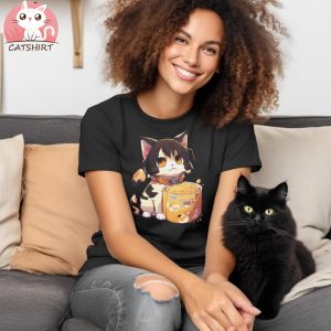 Kawaii Neko Cute Ramen Cat Japanese Noodle Anime Lover T Shirt