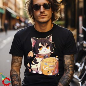 Kawaii Neko Cute Ramen Cat Japanese Noodle Anime Lover T Shirt