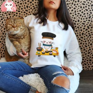 Kawaii Sushi Cat Chef T Shirt