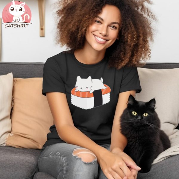 Kawaii Sushi Cat T Shirts