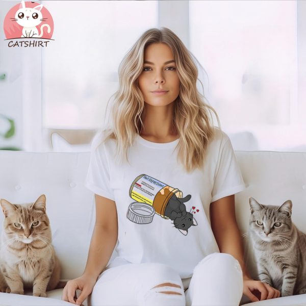 Kitty Antidepressant Kitten Pet Cat Love Funny Slogan Joke Meme Gift Tee Style Unisex Gamer Cult Movie Music T Shirt