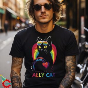 LGBT Ally Black Cat T Shirt