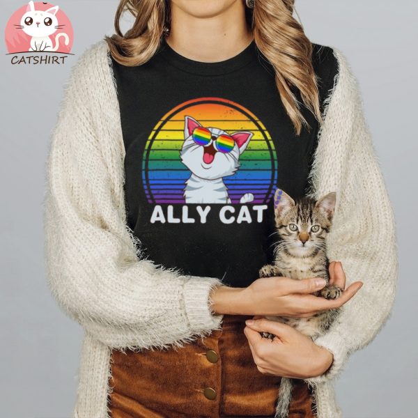 LGBT Ally Cat Vintage T Shirt