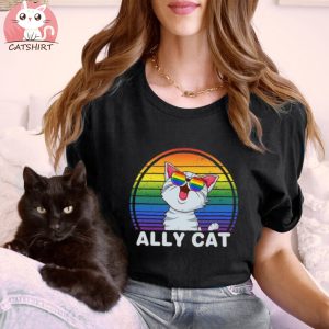 LGBT Ally Cat Vintage T Shirt