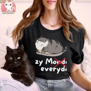 Lazy Monday Funny Cute Lazy Cat Gift T shirt