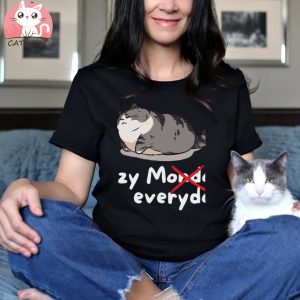 Lazy Monday Funny Cute Lazy Cat Gift T shirt