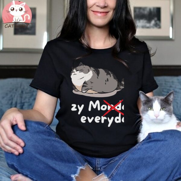 Lazy Monday Funny Cute Lazy Cat Gift T shirt