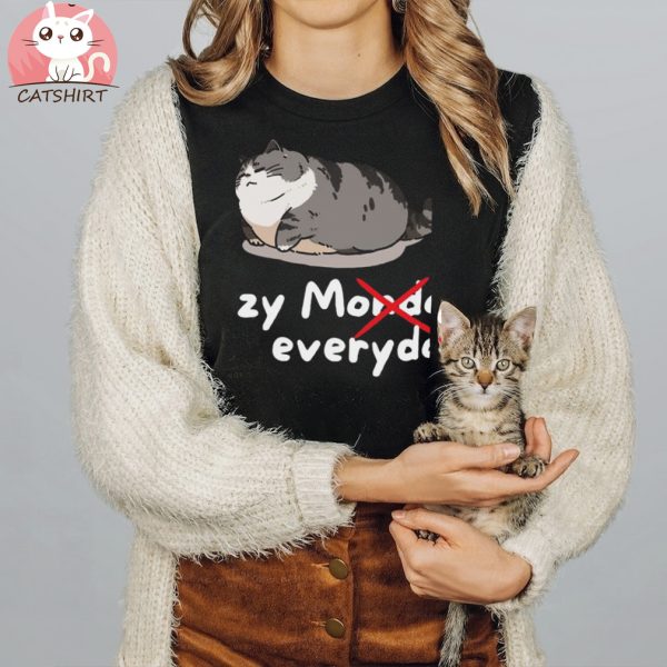 Lazy Monday Funny Cute Lazy Cat Gift T shirt