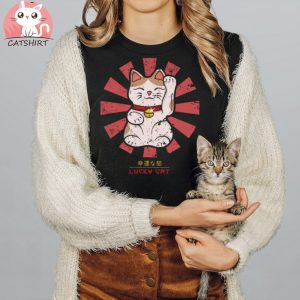 Lucky Cat Retro Japanese T Shirt