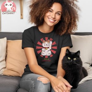 Lucky Cat Retro Japanese T Shirt