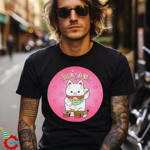 Lucky Cat loves Sushi T Shirt