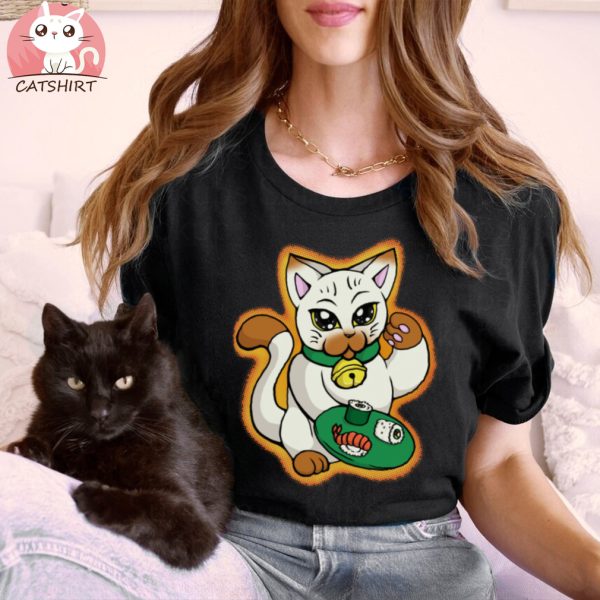 Lucky Sushi Cat T Shirt