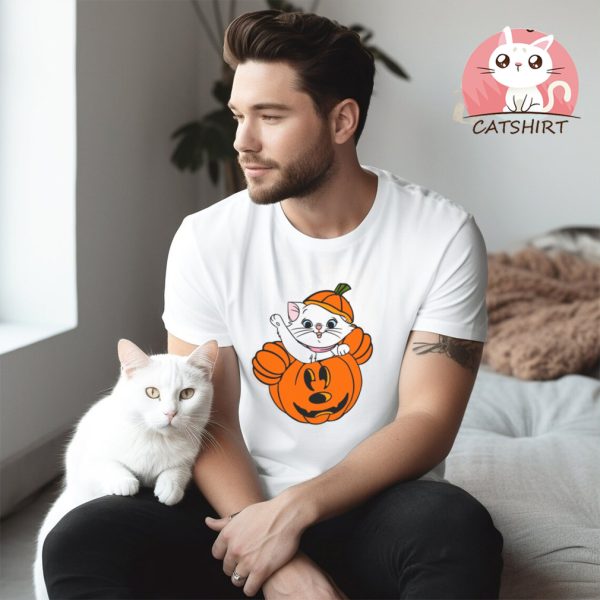 Marie Cat Mickey Mouse Pumpkin Jack O Lantern Shirt