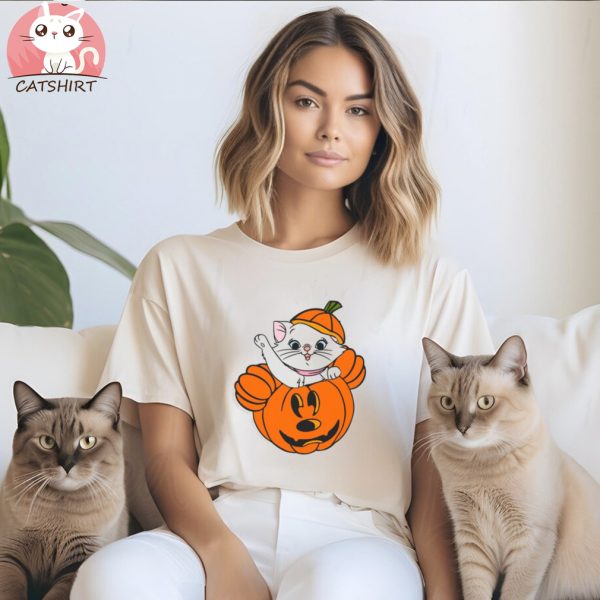 Marie Cat Mickey Mouse Pumpkin Jack O Lantern Shirt