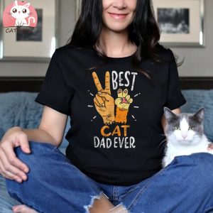 Mens Best Cat Dad Ever Christmas X Mas Kitten Kitty Lover Papa Shirt