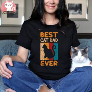 Mens Best Cat Dad Ever Funny Daddy Father Day Plus Size Shirt