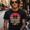 Mens Cat Dad Af Funny Daddy Fathers Day Retro Vintage Design Unisex Shirt