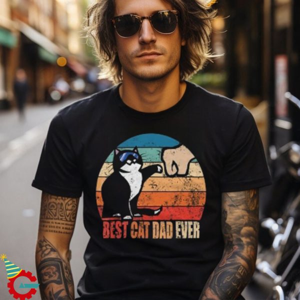 Men's Design By Humans Retro Best Cat Dad Ever By MiuMiuShop T Shirt