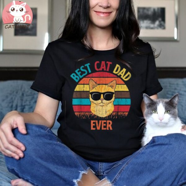 Mens Funny Best Cat Dad Ever Cat Dad Gift Unisex Shirt