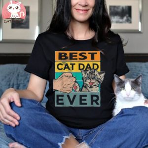 Mens Mens Best Cat Dad Ever Bump Cat Lover Shirt