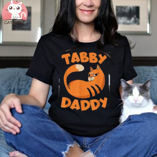 Mens Tabby Cat Daddy Funny Tabby Cat Dad And Cat Lover Men Shirt