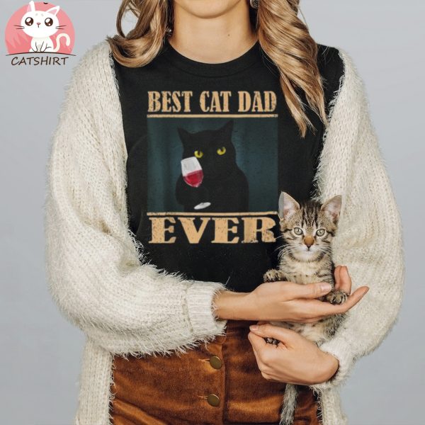 Mens Vintage Retro Best Cat Dad Ever Shirt