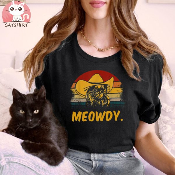 Meowdy Cowboy Cat Vintage Teee Shirt