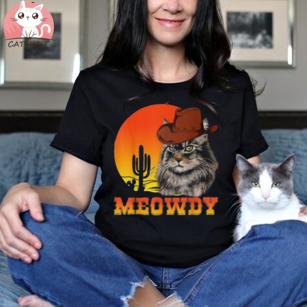 Meowdy Funny Meow Howdy Cat Meme For Cat Dad Men Women Unisex Shirt